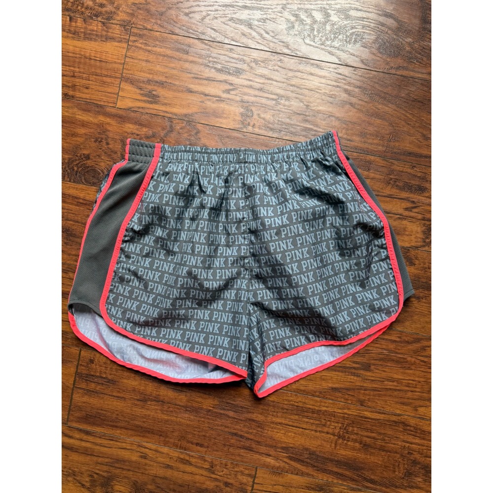 Victorias Secret PINK Womens Grey Logo Dolphin Athletic Running Shorts Small
